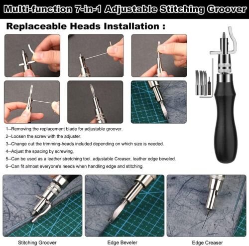 72-teiliges Leder Handwerkzeuge Leder Arbeitswerkzeug Kit mit individueller Aufbewahrungstasche - Bild 5 von 8