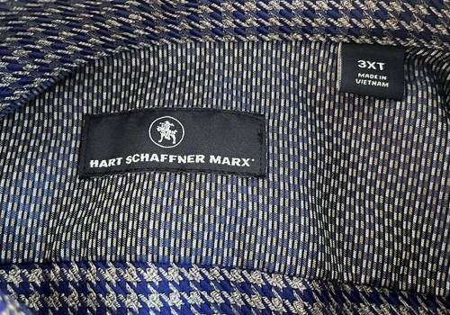 Hart Schaffner Marx shirt 3XT Men's DK Blue Tall Man 100% Cotton NWT $115 - Picture 7 of 7