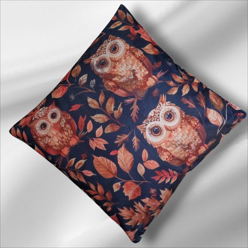 Three Owls Autumnal Plush Cushion COVER 45cms X 45cms - Picture 2 of 6