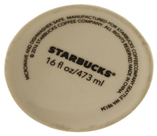 Starbucks '2016 White/Black Mermaid Siren Logo Ceramic 16 oz Tall Coffee/Tea Mug - Picture 4 of 4