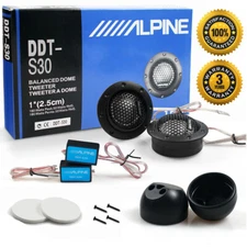 Pair Alpine DDT-S30 360W 2.5CM 1" Soft Dome Balanced Car Audio Speakers Tweeters