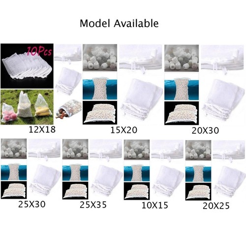 10pcs Aquarium Mesh Bag Filter Media Net Bag Bio Ball Foods Grain for bio-balls - Imagen 4 de 16