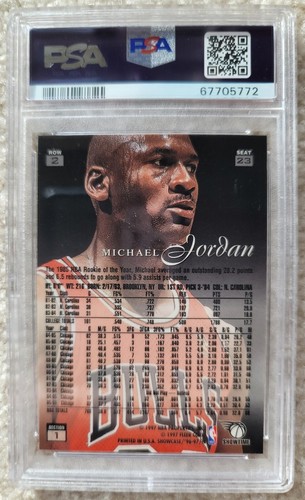 1996 Flair Showcase #23 Michael Jordan Row 2 PSA 8 Low Pop Clean Case New Label - Picture 2 of 3