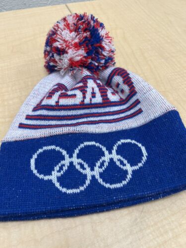 vintage USA ‘88 olympics logo beanie hat cap pom pom ski winter 1980s 80s 1988 - Picture 4 of 5
