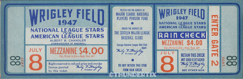 5 1944-1952 BASEBALL ALL-STAR GAME UNUSED FULL TICKETS 44 47 48 50 52 reprint - Picture 3 of 6
