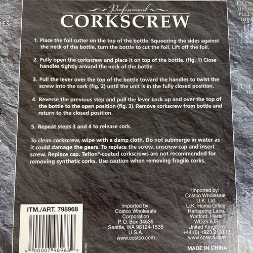 Professional Corkscrew Kit w/ Foil Cutter, Bottle Stopper, Pourer, and Screws - Picture 6 of 6