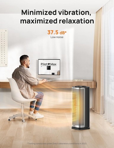 Indoor Ceramic Electric Space Heater - Fast Heating & Portable with Thermostat - Picture 7 of 8