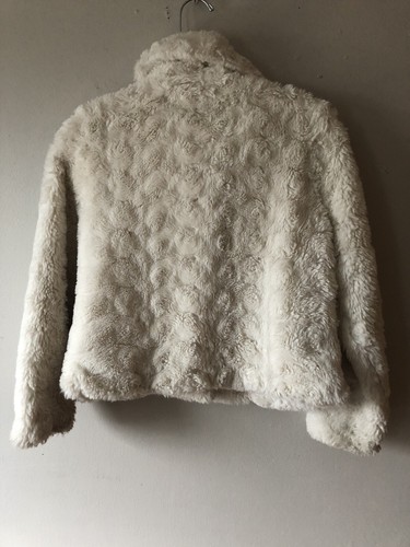 C&C California Ivory Faux Fur Jacket Girls Child Size 8 Soft Furry Lined - Picture 2 of 5