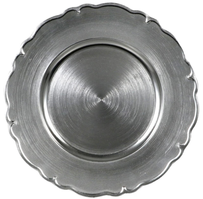 Silver plastic charger plates cheap