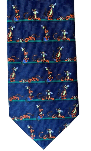 DISNEY WINNIE THE POOH TIGGER NECK TIE, NAVY BLUE, 58" LONG - Foto 1 di 5