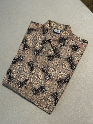 Premier Men's Paisley Shirt Size L Short Sleeve Button Up - Picture 3 of 7