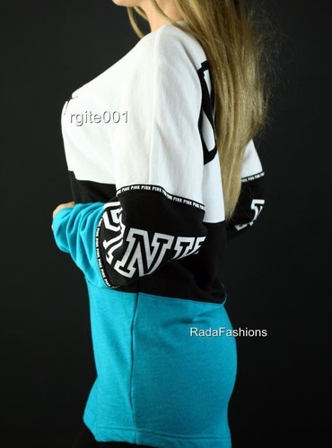 Victoria's Secret ROSA Túnica Universitaria Crew Gran Tamaño Sudadera Prenda para el torso Gráfico Logotipo - Imagen 3 de 3