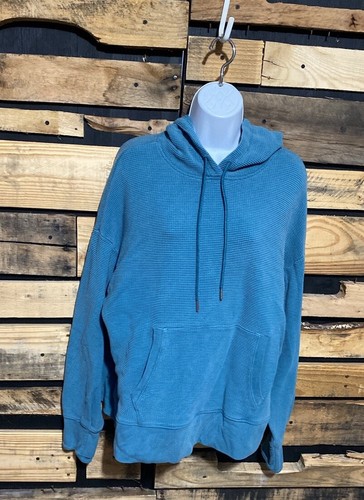 Athleta Hoodie Sweatshirt Women's Borealis Green Balance Waffle Knit Size XL - Picture 5 of 8