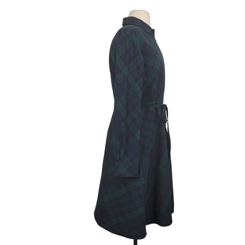Vestido Camisa a Cuadros UNTUCKit Holly Blackwatch Talla 6 Verde Negro Algodón Con Botones - Imagen 7 de 12
