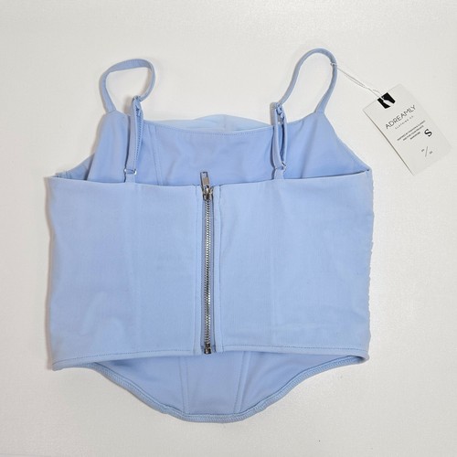 ADREAMLY Mesh Corset Bustier Cami Top Spaghetti Strap/Zipper Back, Size S NWT - Picture 6 of 9