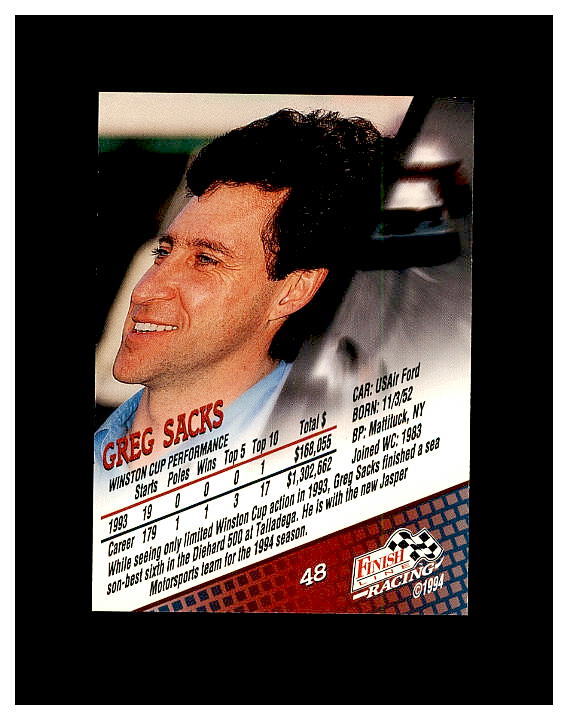 1994 FINISH LINE RACING NASCAR TRADING CARDS #1-150 YOU PICK SEE SCANS - Picture 97 of 299