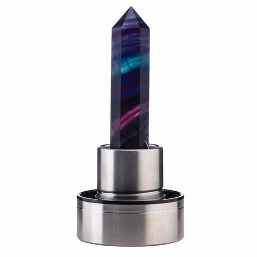 Natural Colorful Fluorite Quartz Crystal Pillar Fossils Wand Elixir Water Bottle - Picture 6 of 12