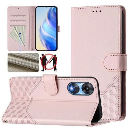 Grid Leather Wallet Phone Case For OPPO Reno 11F 12 Pro A58 A78 A79 A38 A60 A80 - Picture 39 of 41