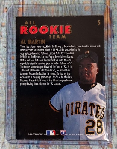 Al Martin Pittsburgh Pirates 1993 Fleer Ultra #5 - Picture 5 of 5