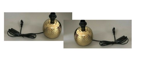 2x E14 Lampengestell Nachttischlampe Lampe Leuchte Tischlampe gold Lampenfuß SET - Bild 6 von 7