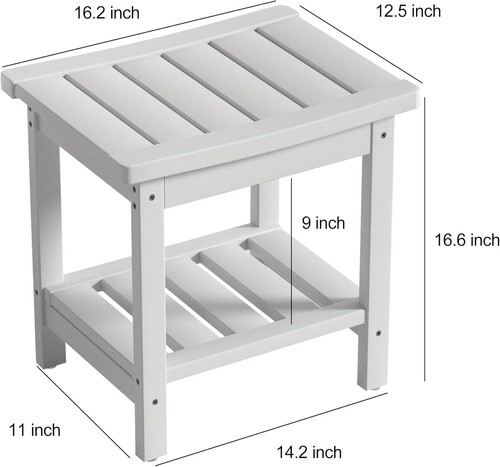 Multi-Functional HDPE Shower Stool Chair - Easy Clean, White, 300 lbs Capacity - Bild 4 von 9