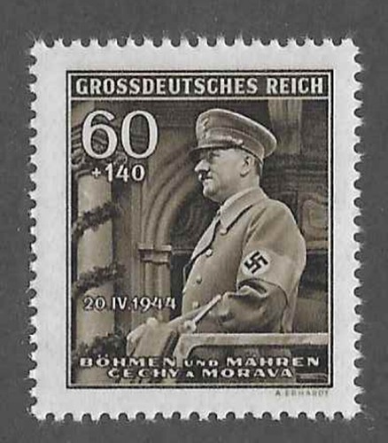 MNH stamp B25 Adolf Hitler 55th Birthday April 1944 Third Reich Germany WWII - Photo 1 sur 1