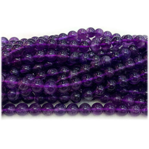 Collares redondos de fluorita púrpura oscuro natural genuino joyas cuentas sueltas - Imagen 6 de 6