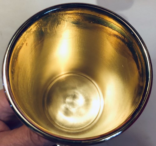 Karshi Original Jerusalem Silver Plated Kiddush Cup & Tray NIB (Needs Polishing) - Picture 12 of 12