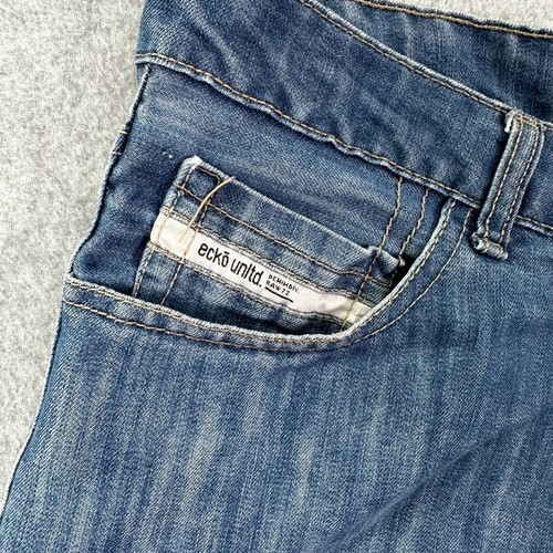 Ecko Unltd Baggy Shorts Blue Men's 42 Faded Denim Medium Wash Pockets - Picture 4 of 14