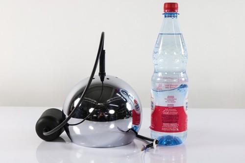 Polierte Chrom Kugel Pendel Lampe Decken Leuchte Vintage Chrome Ball Lamp 70er - Bild 6 von 8