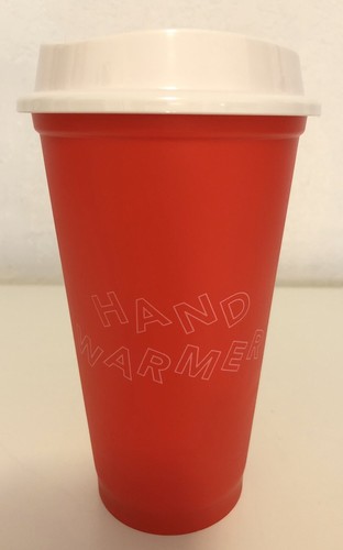 NEU Starbucks 2019 Winter Holiday Reusable Hot Cup "Hand Warmer" Red 16 oz - Bild 1 von 2