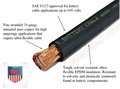 Cables de batería para carrito de golf se adaptan a EZGO TXT PDS Medalist RXV 36V 48V - calibre 4 a 2/0 - Imagen 3 de 28