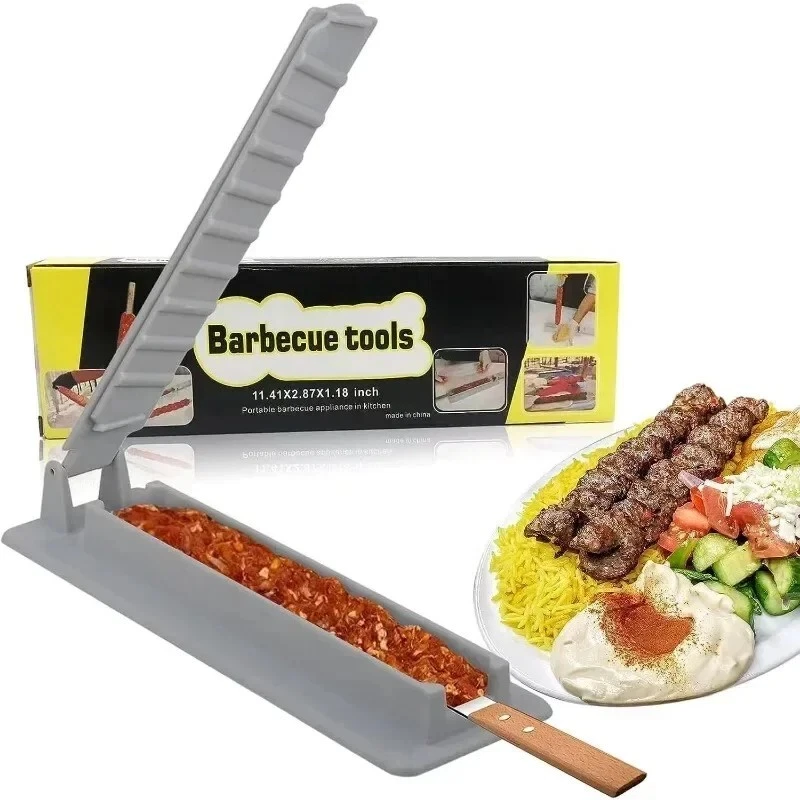 MARKENLOS 3 Kebab Maker Form Kunststoff Spieß Presse BBQ Fleisch Grill Werkzeug Manuell