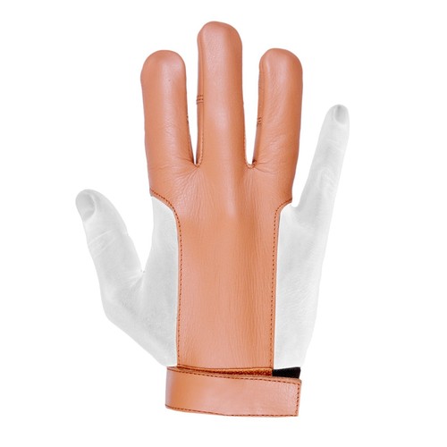 Archery leather 3 finger glove beige brown black dark brown shooting glove - Picture 21 of 27