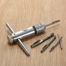 T-Handle Ratchet Wrench/M3-M8 HSS Steel Cutter Hole Straight Fluted Screw Tap