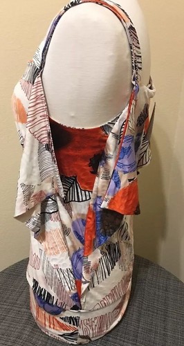 Top de poliéster sin mangas con estampado de hojas multicolor de hipnotize talla pequeña - Imagen 3 de 6