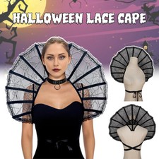 Gothic Lace Cape Collar Halloween Cosplay Accessorie Witch Dress Up Costumes