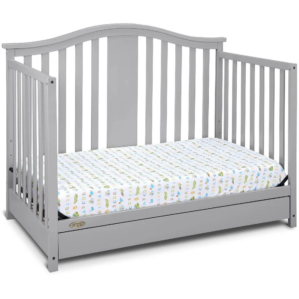 Colchón convertible 4 en 1 para cuna de bebé no tóxico debajo del almacenamiento muebles para el hogar gris Foto 3 de 4