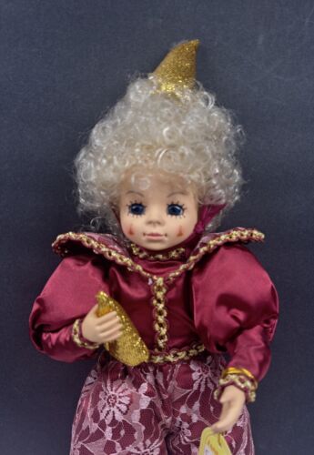 Vintage 1988 Brinn's January Birthday Calendar Clown Doll Gift Tag New Year 15" - Picture 2 of 8