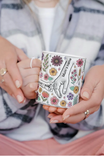Personalised Hand-in-Hand Family Mug – Custom Mum and Children’s Names - 第 7/12 張圖片