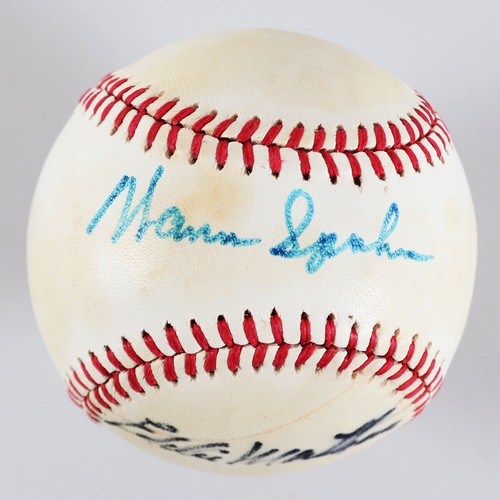 Warren Spahn & Eddie Matthews Signed Baseball Braves - COA JSA - Picture 1 of 7
