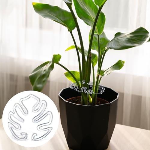 2Pcs Monstera Shaped Plant Stand, Acrylic Flower Shape Plant Support Plant - Bild 3 von 7