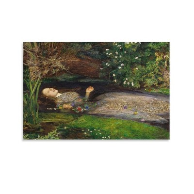 Ophelia By John Everett Millais Classic Canvas Art Wall Painting Poster Print