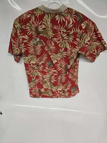 Vintage Tori Richard Herren Polo Hawaiihemd Tropical Leaves Cotton Lawn Large - Bild 5 von 8
