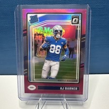 AJ Barner 2024 Donruss Optic #204 Rated Rookie Pink