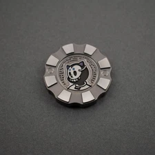 NEW! HiTex x GrayScale Phantom "Ears" Medium Thick Ti EDC Chip, Polished Flats