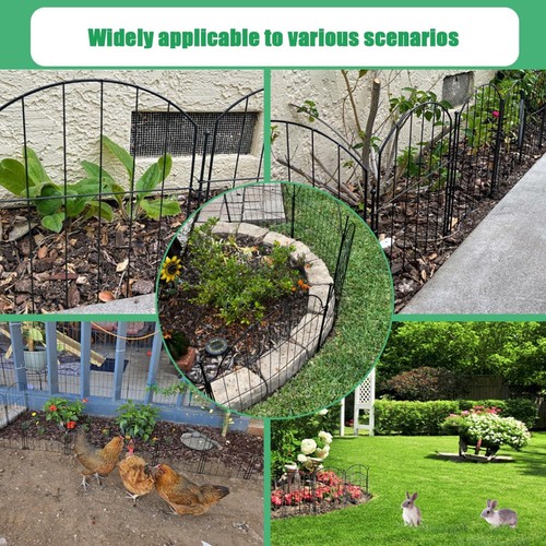 10 Pack Decorative Garden Fence 21in x10.8ft Rustproof Metal No Dig Fence Animal - Picture 4 of 9
