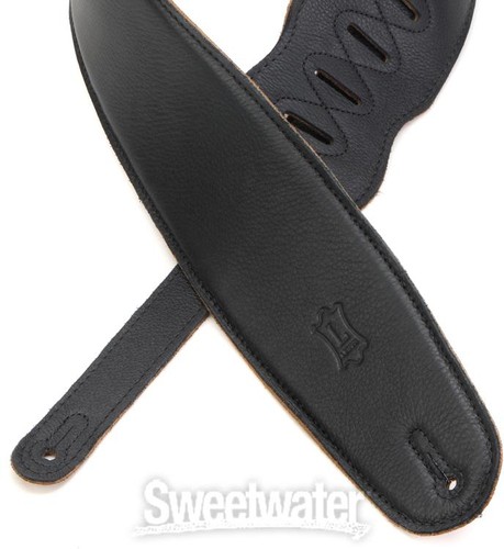 Levy's M4 3.5" Padded Garment Leather Bass Strap - Black - Picture 6 of 6
