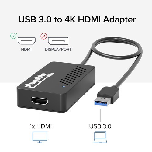 Adaptador enchufable 4K USB 3.0 a HDMI varios monitores 3840x2160 UGA-4KHDMI - Imagen 2 de 3