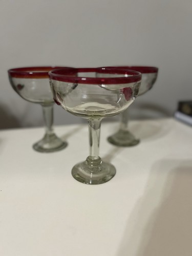 Vasos de margarita de vidrio soplado a mano - chiles - Juego de 3 - Imagen 3 de 5